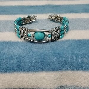 Turquoise and Silver Women's Cuff Bracelet